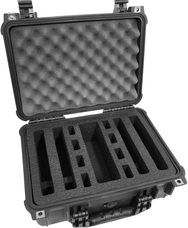 Apache 3800 Solid Foam Insert – Holds 4 Guns & 8 Magazines, Custom Cut High-Density Replacement Foam (Case Not Included)