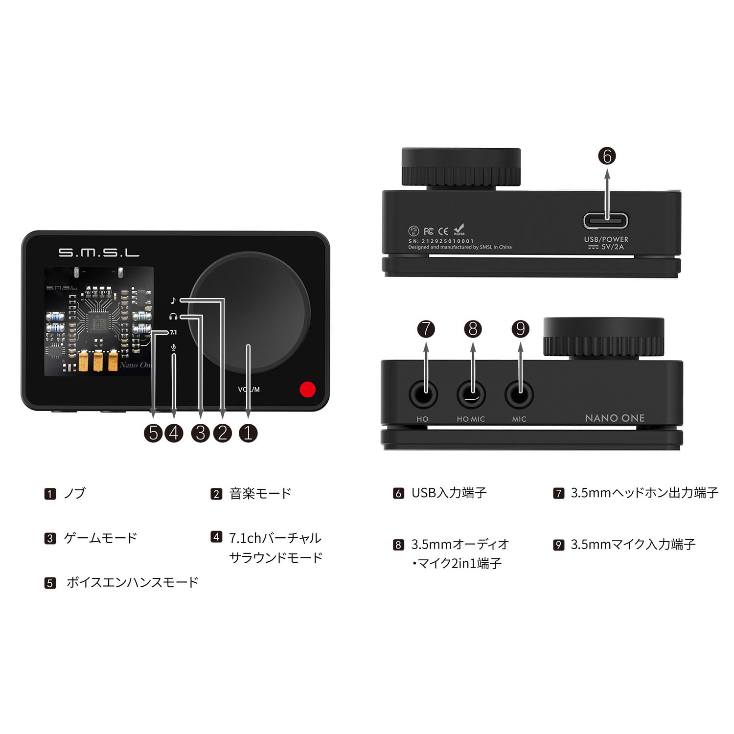 Amazon.co.jp: SMSL NANO ONE DAC アンプ 小型 ヘッドホンアンプ