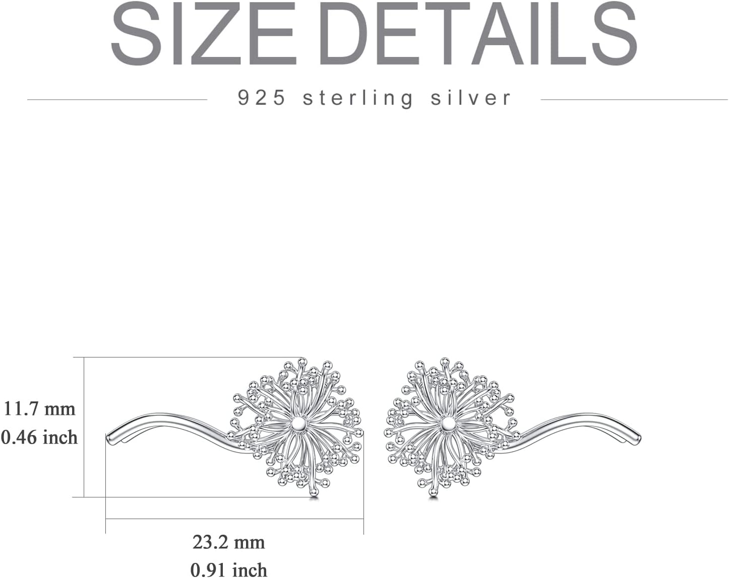 PELOVNY Hypoallergenic Cat/Bee/Penguin/Dog/Sunflower/Dandelion Climbers Earrings 925 Sterling Silver Cat/Honeycomb Bee/Puppy/Flower Crawler Earring Jewelry Graduation Christmas Birthday Gifts for Women Girls