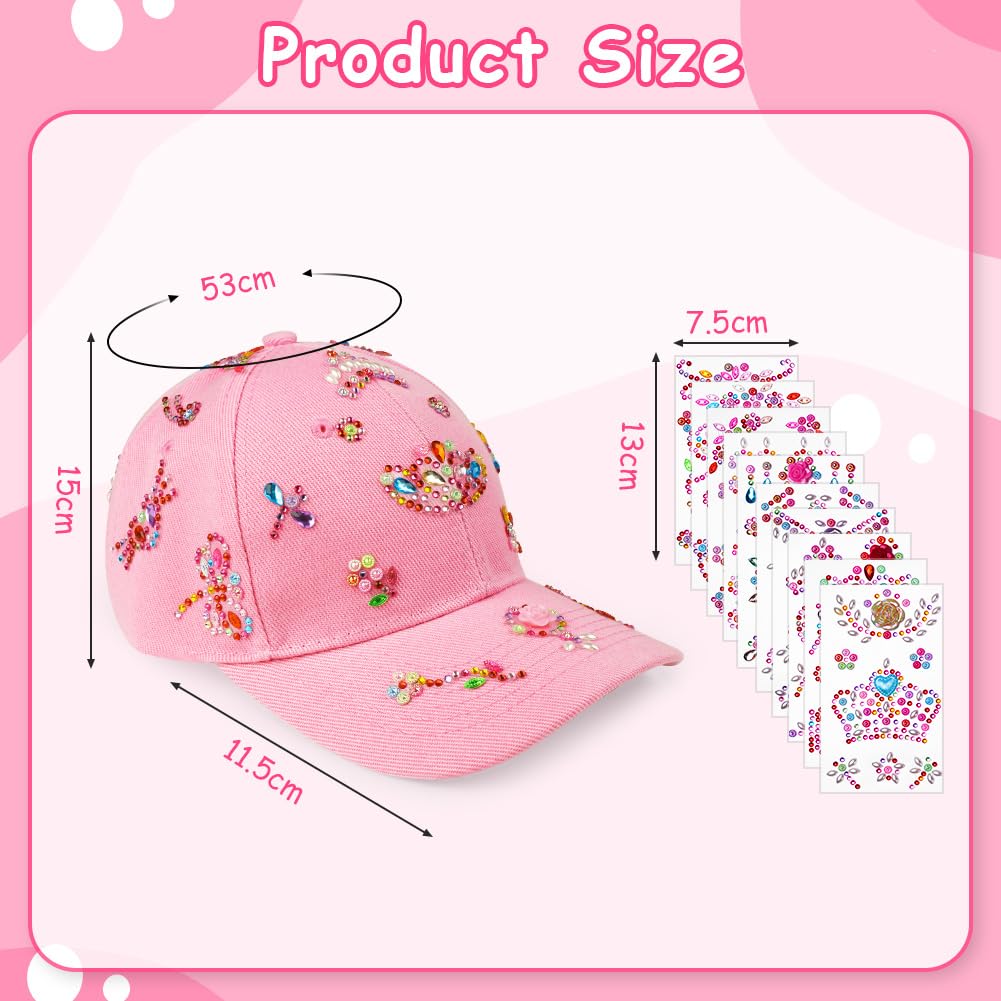 Gorra de Béisbol DIY con Pegatinas de Brillante Diamantes para Niñas