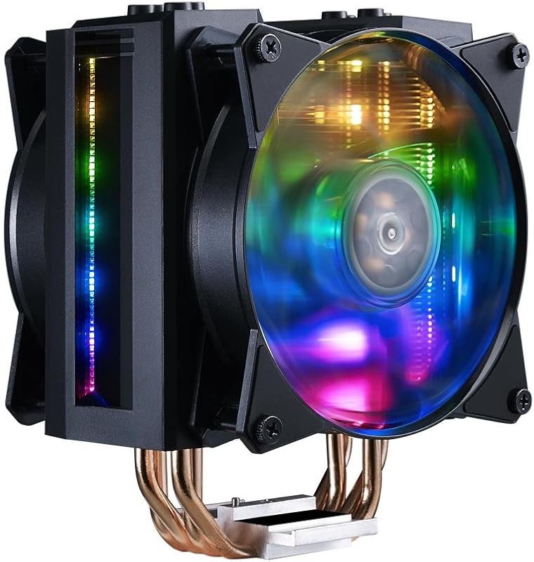 Cooler Master MasterAir MA410M Sistema de refrigeración de CPU - Efecto holograma ARGB, 4 tubos de calor CDC 2.0 con detección térmica, armadura de deslizamiento de aire y ventiladores push-pull - 5 años de garantía