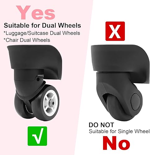 Miniatura 4 de Fundas protectoras de silicona para ruedas de equipaje, 8 unidades, fundas protectoras de rueda de equipaje para la mayoría de ruedas de 8 ruedas