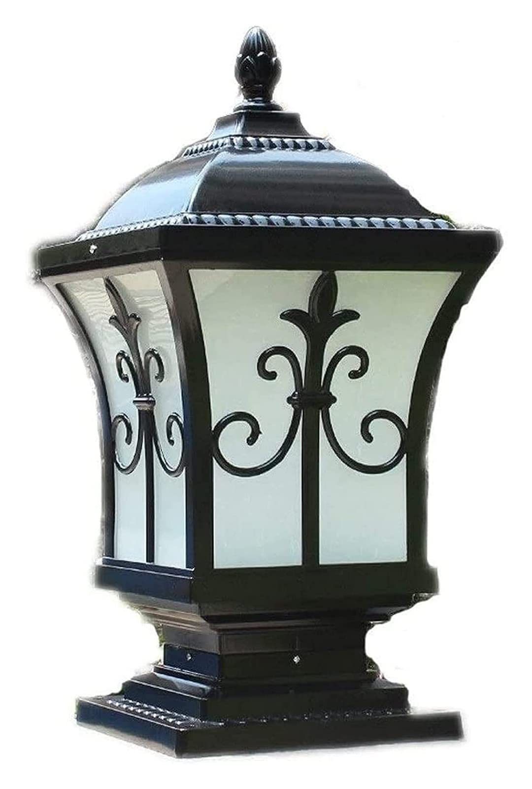 QUSYZD Lamp Post Lights Outdoor, Courtyard Light Rustic Farmhouse Column Light Courtyard Pillar Lamp Outdoor Waterproof Door Pillar Lamps Aluminum Vintage Glass Post Pole Lante,