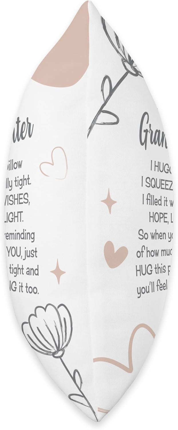 Granddaughter Gifts from Nana, Pink, Grey, Best, hugs, Love Throw Pillow