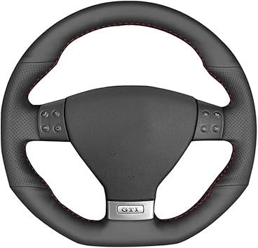 DIY Customized Car Steering Wheel Cover,Fit for VW Golf 5 Mk5 GTI VW Golf 5 R32 Passat R GT 2005 Leather Steering Wrap
