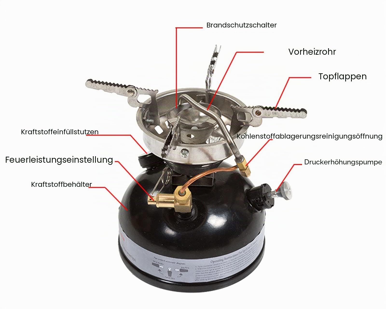 Campingkocher, Camping Diesel Benzin Alkohol Petroleum Heizung Edelstahl Petroleumofen für Picknick Camping Klettern Angeln, Kraftstoffverbrauch: 120ML/H