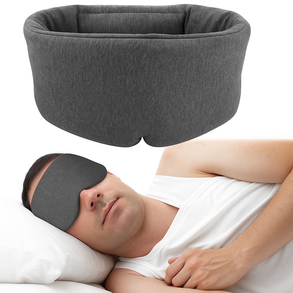 HENGBIRD Schlafmaske Herren Damen – Lichtblockierende Augenmaske aus Modal Baumwolle, Superweich & Atmungsaktiv, Verstellbar & Waschbar Schlafmaske für Reise Flugzeug Büro Nickerchen Komfortable