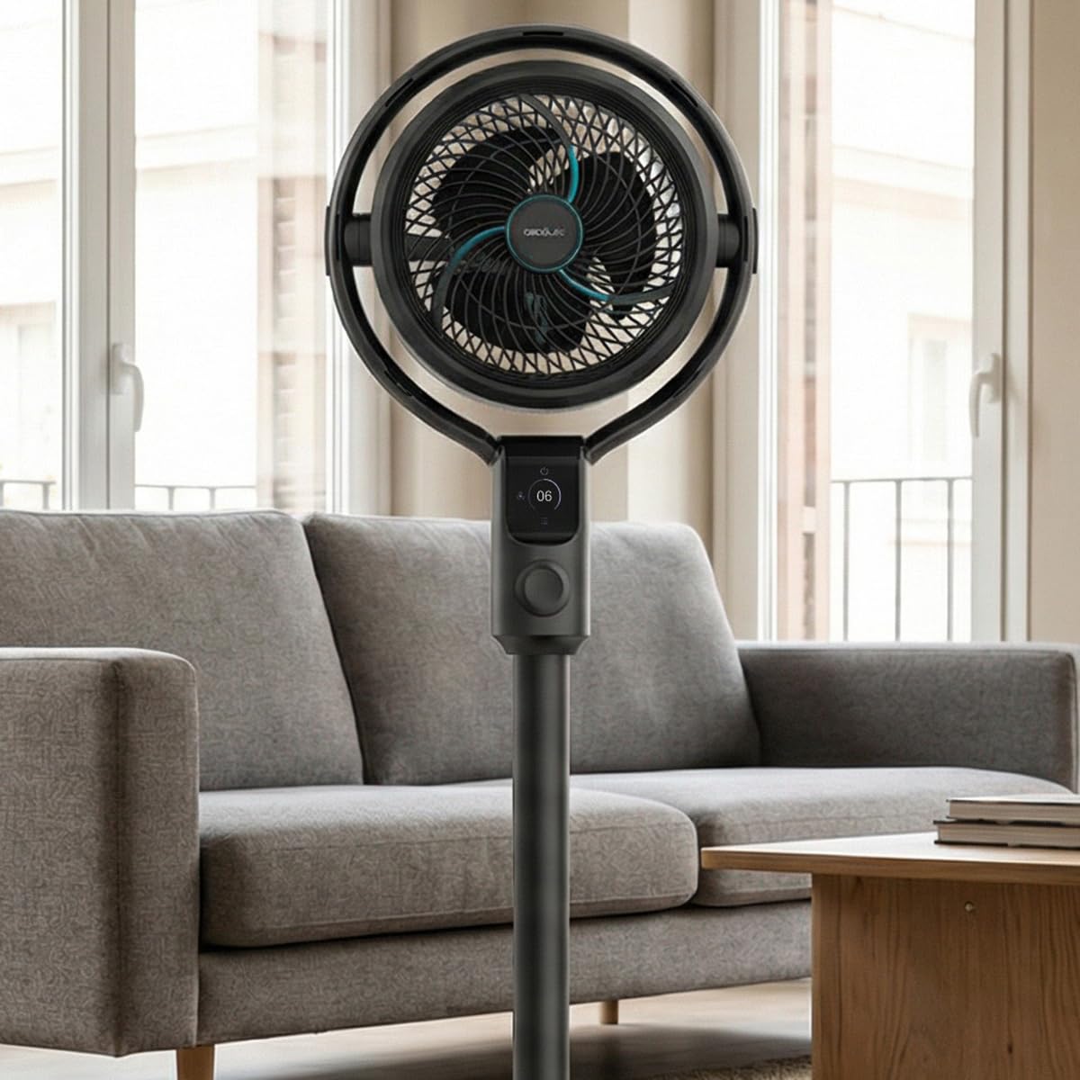 Cecotec Ventilatore Nebulizzatore a Piantana EnergySilence 390 Freshessence Ace. 50W, 1,65L, Telecomando, 8 Velocità, Oscillazione Automatica, Display Touch LED, Timer, Sollievo Immediato