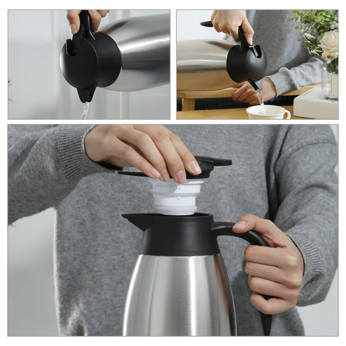 Jarra de Café Aislada de Acero Inoxidable 2l para Hoteles y Restaurantes
