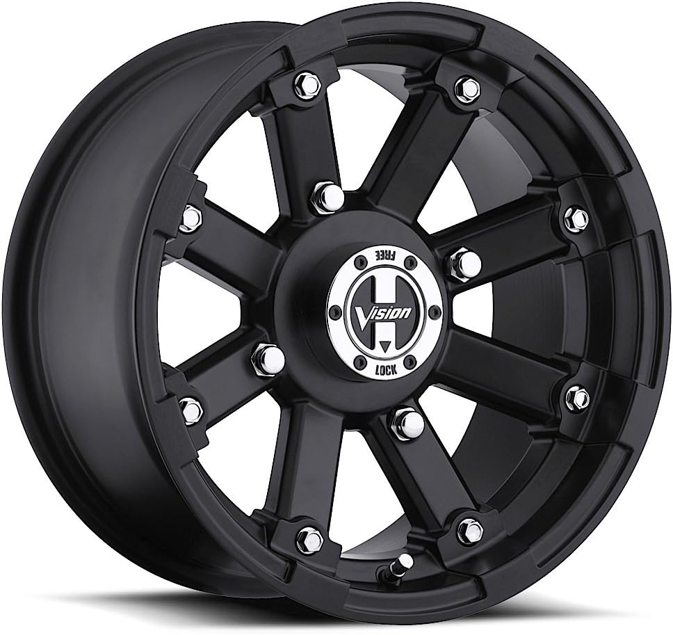 Vision 393 Lockout ATV/UTV 14x8 4x110 -61mm Matte Black Wheel Rim