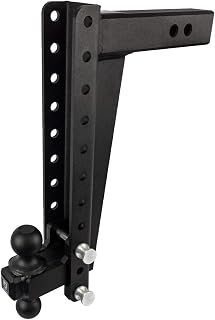 BulletProof Hitches - 2.5" Adjustable Heavy Duty Trailer Hitch (22,000 lb. Rating) - 16" Drop/Rise Trailer Hitch with 2" & 2-5/16" Dual Ball - Powder Coat, Solid Steel, Corrosion-Resistant