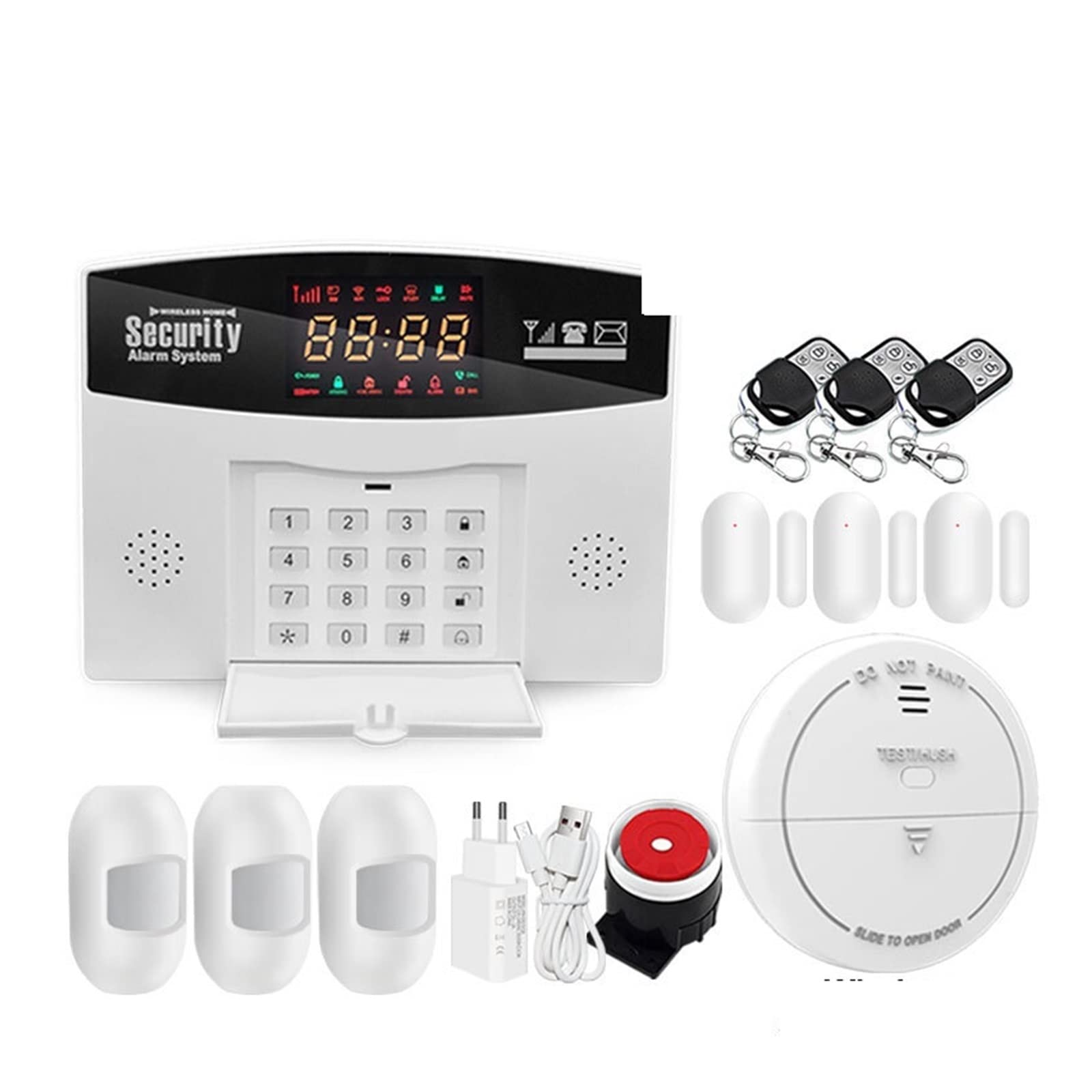 WiFi GSM Système d'alarme Tuya Smart Home Security Alarm 4 Wireless Host App Control(E)