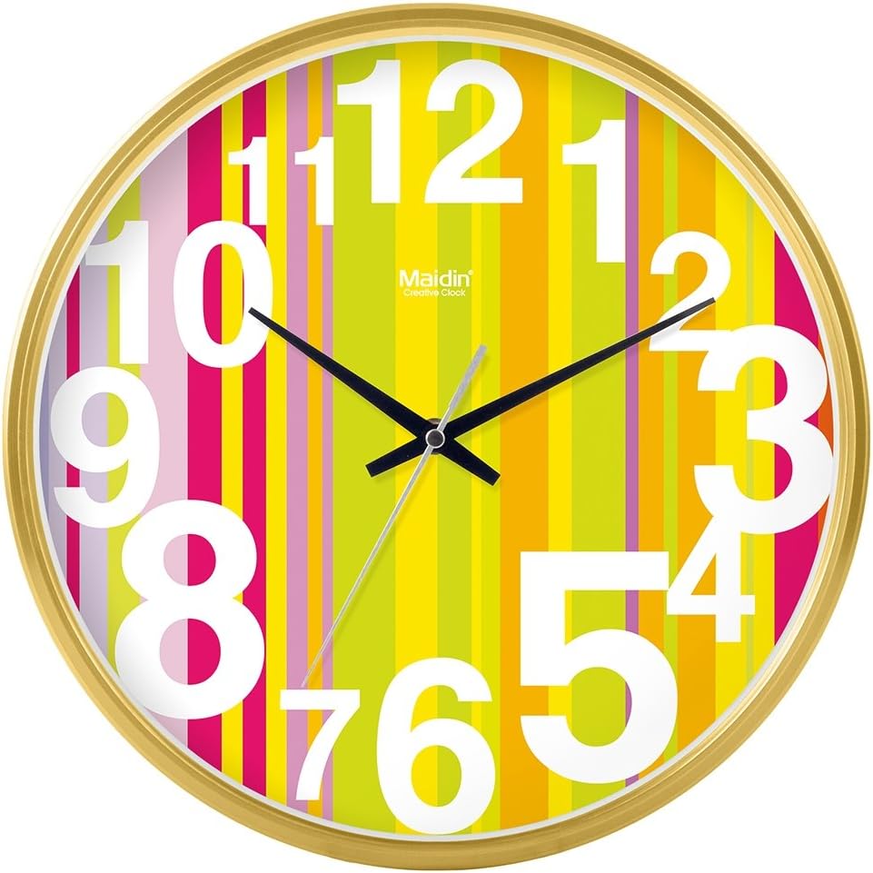 FortuneVin Wall Clock NonTicking Number Quartz Wall Clock