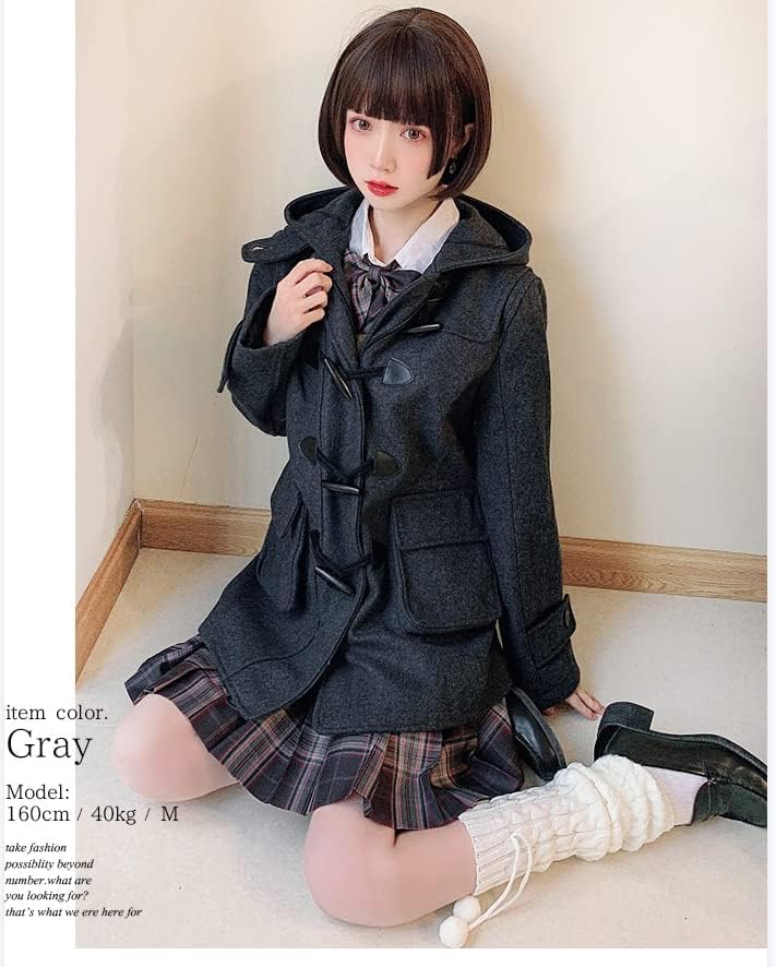 zz.luxi] ウール90% ダッフルコート コート スクールコート