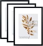 11x14 Picture Frame Brown 3 Pcs in 1 set 11x14 Frames can Display 8x10 Picture with Mat or 11x14 Without Mat on the Wall