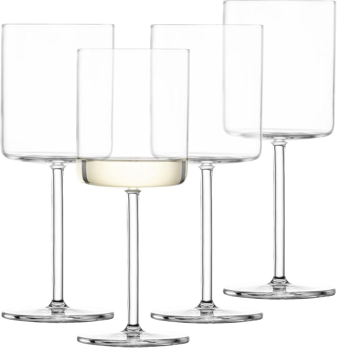SCHOTT ZWIESEL Modo White Wine Glass (Set of 4), Straight-Lined Wine Glasses for White Wine, Dishwasher-Safe Tritan Crystal Glasses, Made in Germany (13.5 Ounce)