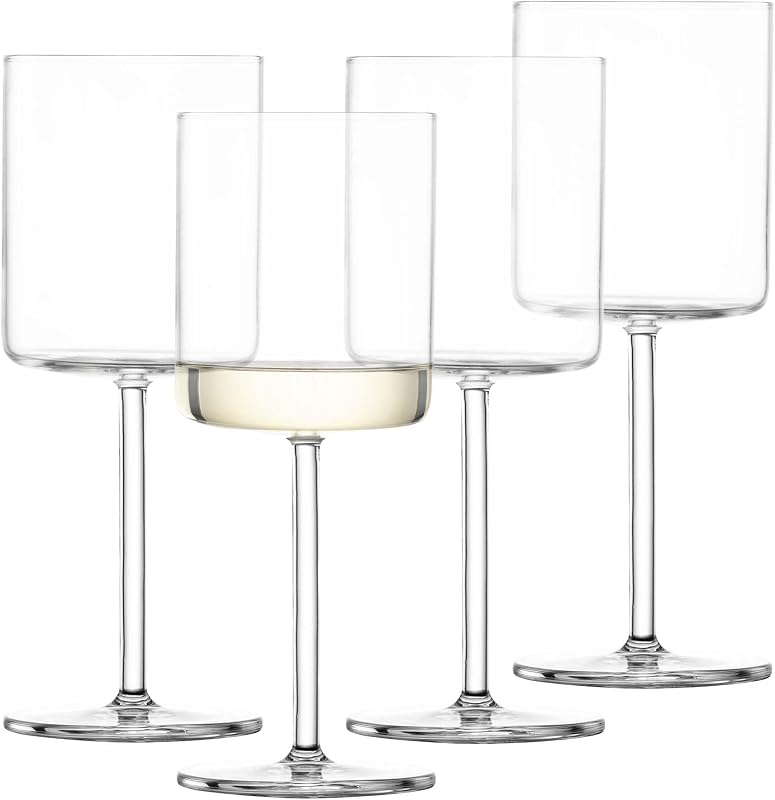 SCHOTT ZWIESEL Modo White Wine Glass (Set of 4), Straight-Lined Wine Glasses for White Wine, Dishwasher-Safe Tritan Crystal Glasses, Made in Germany (13.5 Ounce)