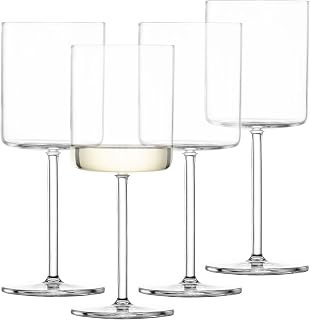 SCHOTT ZWIESEL Modo White Wine Glass (Set of 4), Straight-Lined Wine Glasses for White Wine, Dishwasher-Safe Tritan Crystal Glasses, Made in Germany (13.5 Ounce)