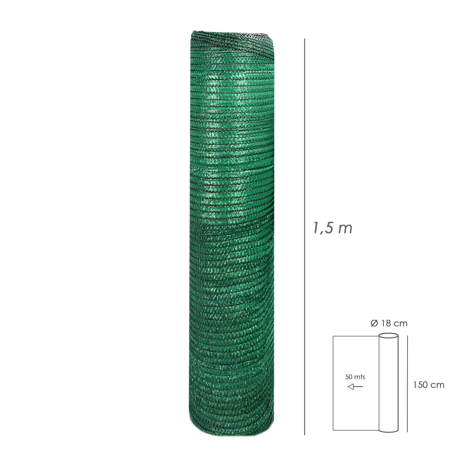SATURNIA Malla Sombreo Rollo 50 Metros Verde Claro 150 cm