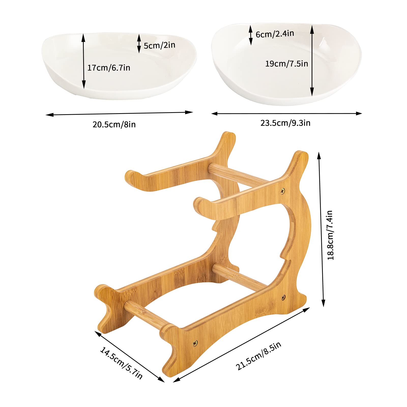 Ringmaster 2 Tier Fruit Bowl For Kitchen Counter,Fruit Holder Ceramic Bread Vegetable Bowl,Detachable Basket Bowl Rack for Fruit Vegetable Cake Snack Sugar (White)