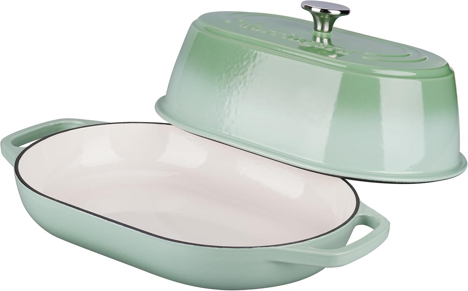 Enameled Cast Iron Dutch Oven Pot with Dome Lid, Oval Bread Oven for Homemade Sourdough Bread Baking, Oven Safe up to 500°F, 6 Quart, Green - Image 5