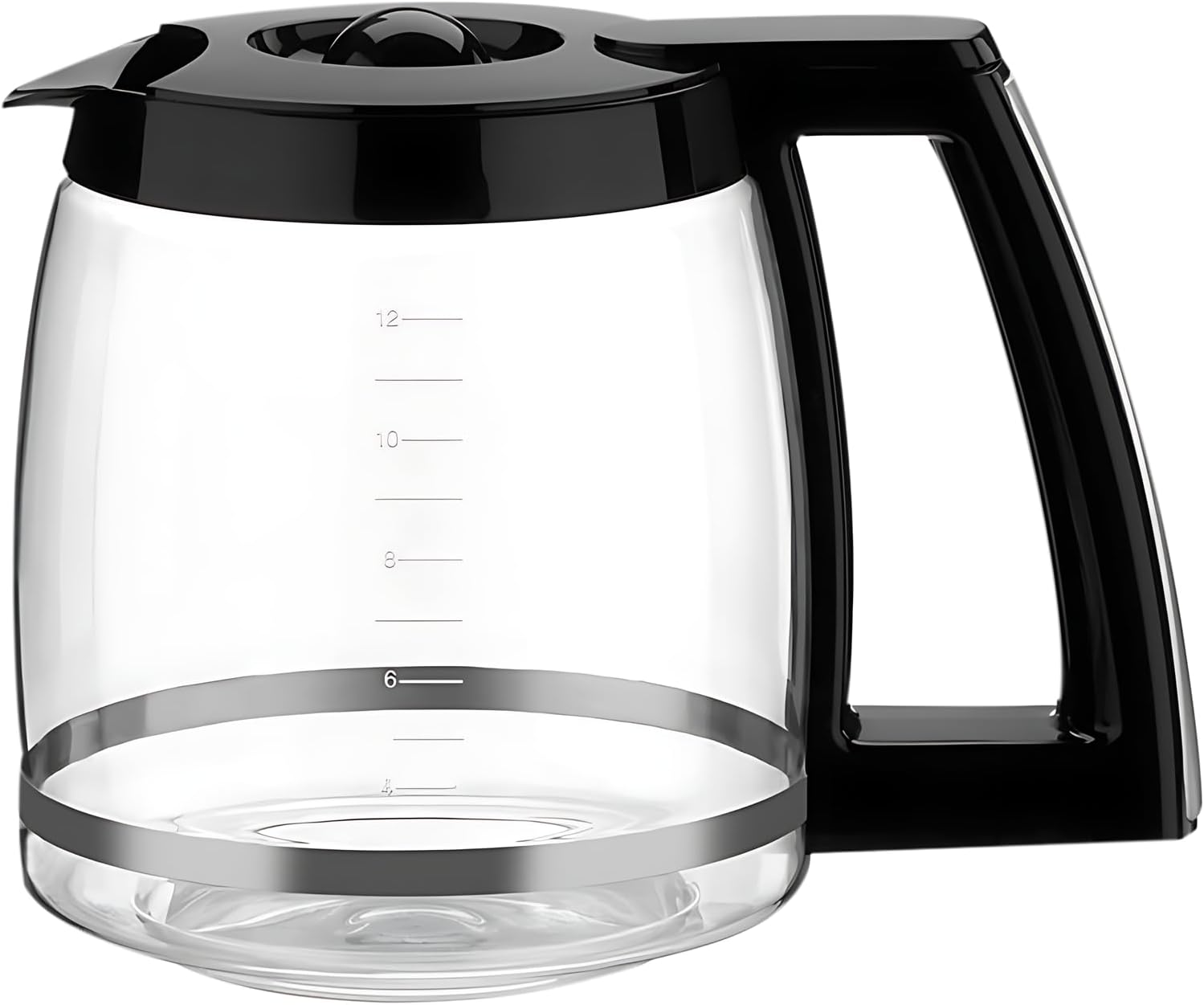 12-Cup Glass Carafe Replacement for Cuisinart Coffee Maker Models DCC-1200, DCC-1100BK, DCC-2650, CHW-12, CHW-12P1, DGB-550BK, DGB-550BK1, DGB-625BC, DGB-700BC, and SS-12 | Part# DCC-1200PRC