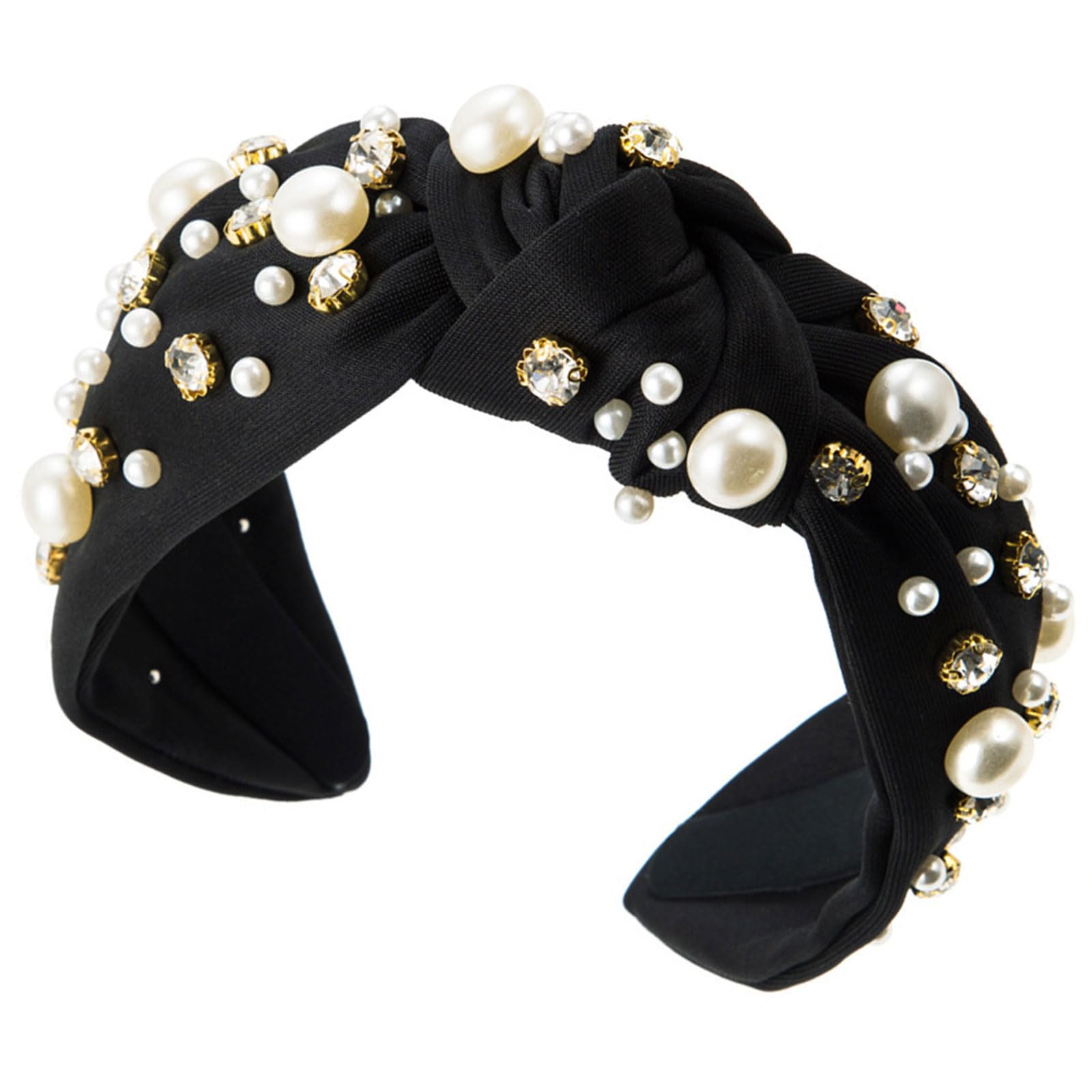 MICFENY Jeweled Headbands Ruched Costume Blingbling Hairband Party Karaoke Punk Photo Props Party Wide Hair Hoop Nightclub