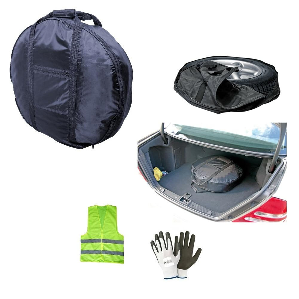 SACCA PER GOMME COPRIRUOTA DI SCORTA PER AUTO CON CHIUSURA A ZIP E MANIGLIE TAGLIA XXL 23X70CM COPERTURA PER RUOTA IMPERMEBILE