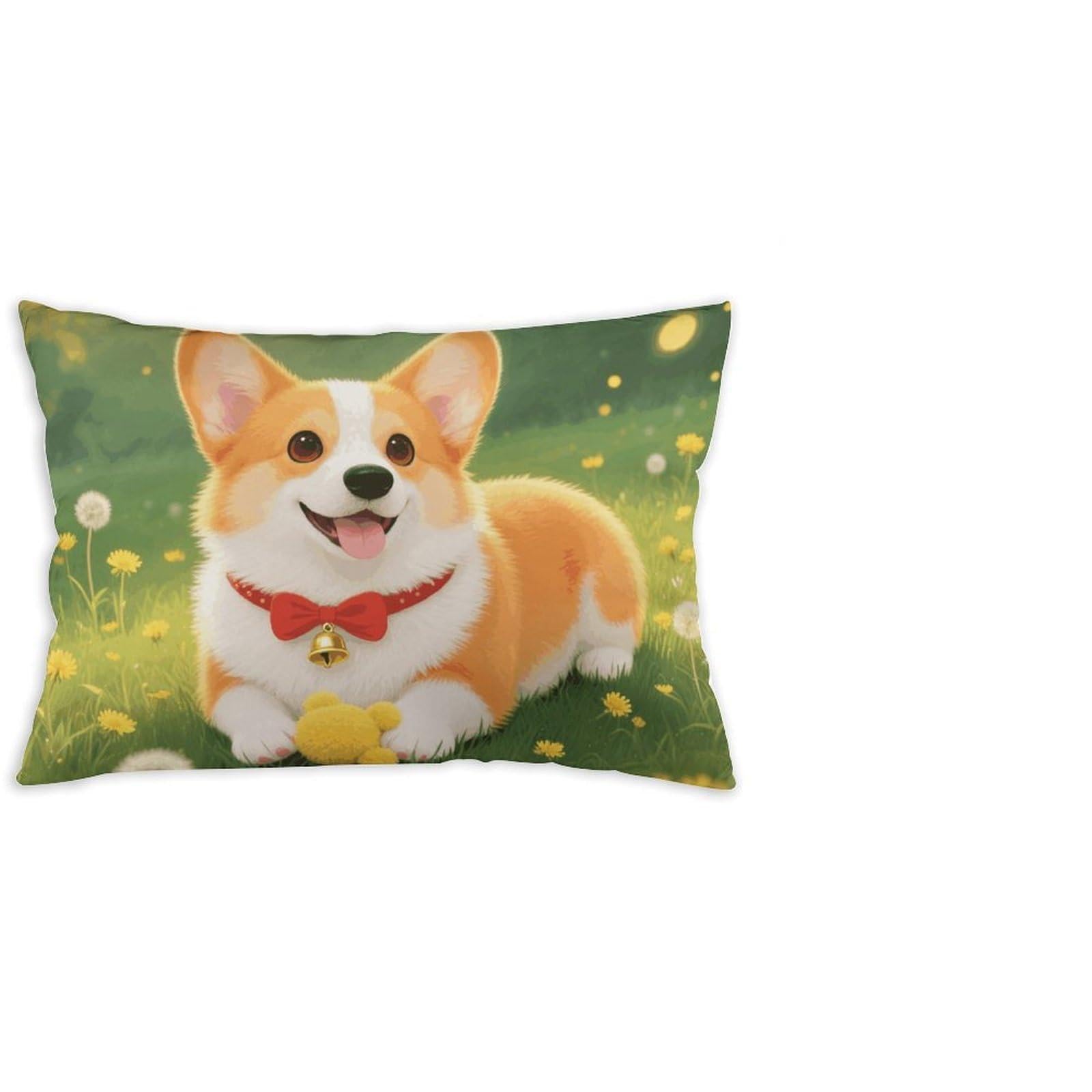 FodPand Decorative Throw Pillow Covers 12x20 Short Plush Corgi Body Pillowcase Cushion Cases with Invisible Zipper Rectangle Lumbar Pillow Shells for Sofa Couch Chair Bed Home Decor