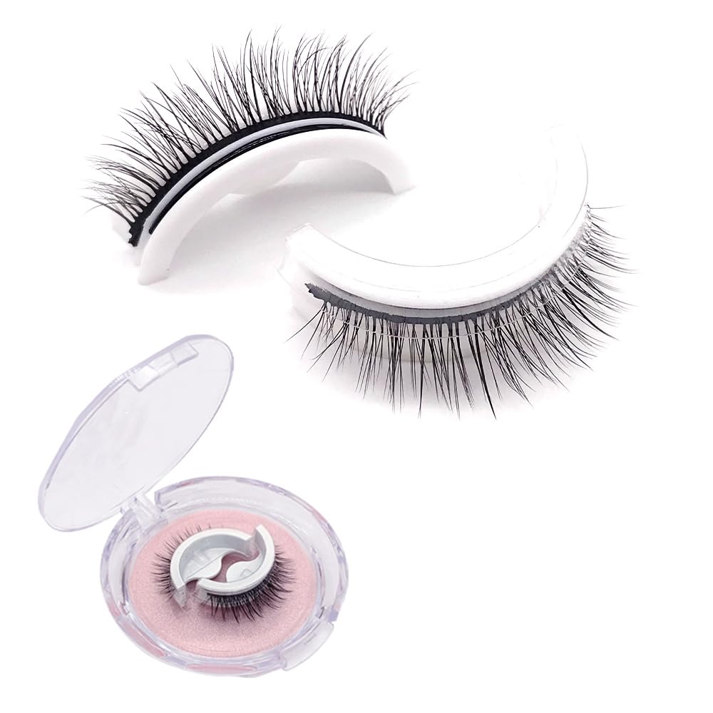 Self-Adhesive False Eyelashes, No Lash Glue Needed, Body Heat Activated Press on Lashes, Reusable Self Adhesive Eyelashes, Waterproof, Lightweight,