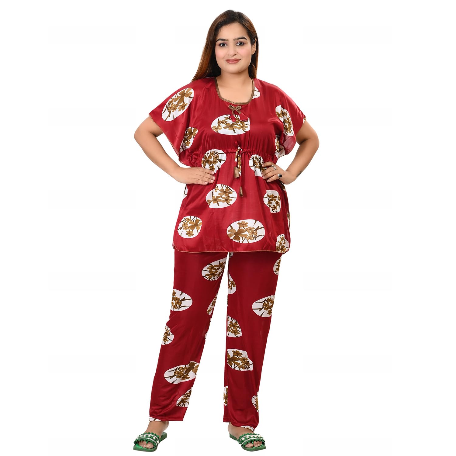 Women's Satin All Over Printed Night Suit-picture-57