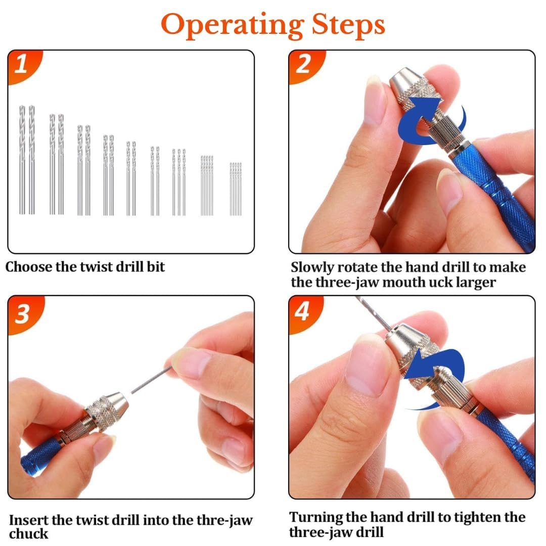 ARTISTERY Crafts Hand Drill Machine for Resin Jwellery PCB Drilling and DIY Application, Hand Operated Drill Machine Along with 4 Needles in box 4