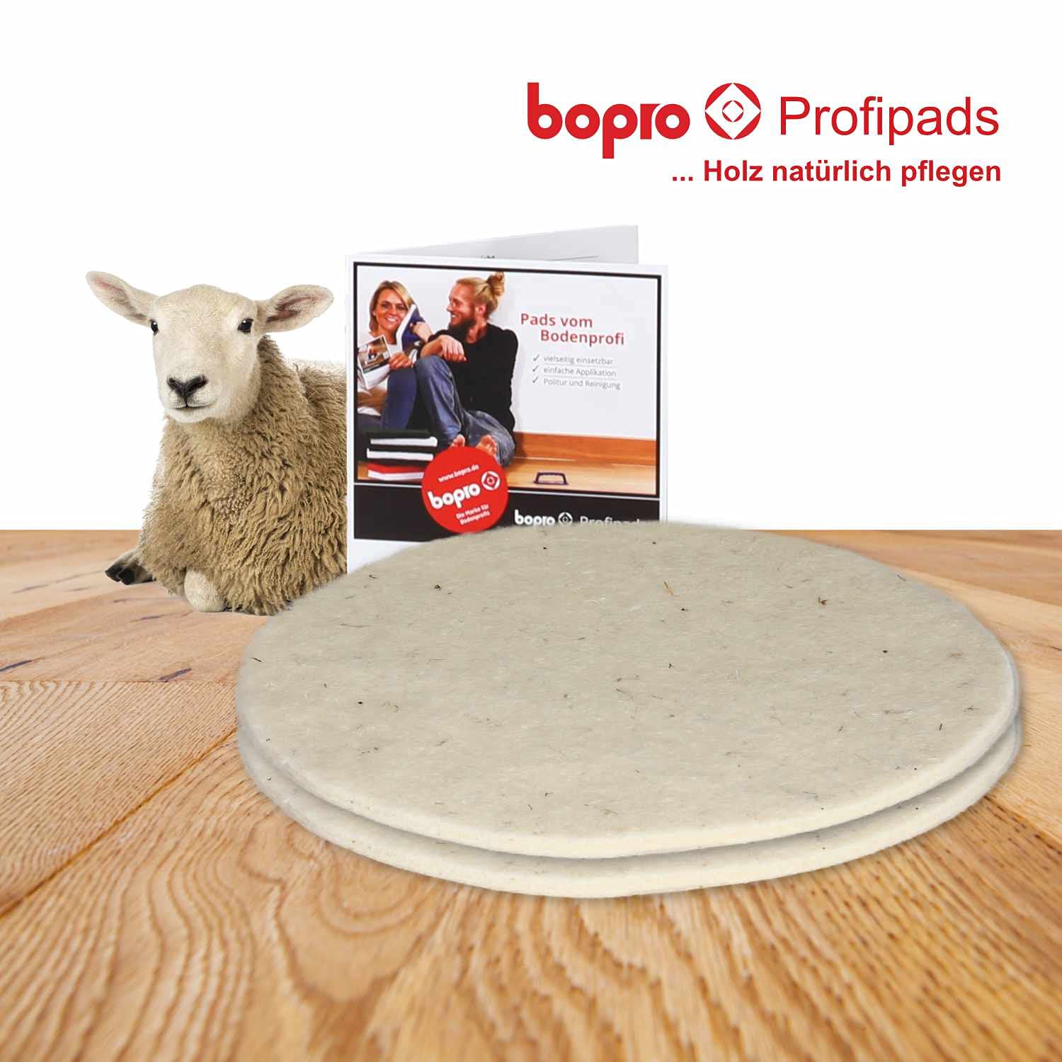 Schafwollpads aus reinster Schafschurwolle - ideal zum Nachölen und Auspolieren - 12 Zoll ideal für Floorboy - Einscheibenmaschinen (4)
