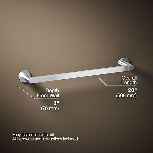 Miniatura 4 de KOHLER K-73141-TT - Barra de toalla de baño compuesta de 18 pulgadas, titanio