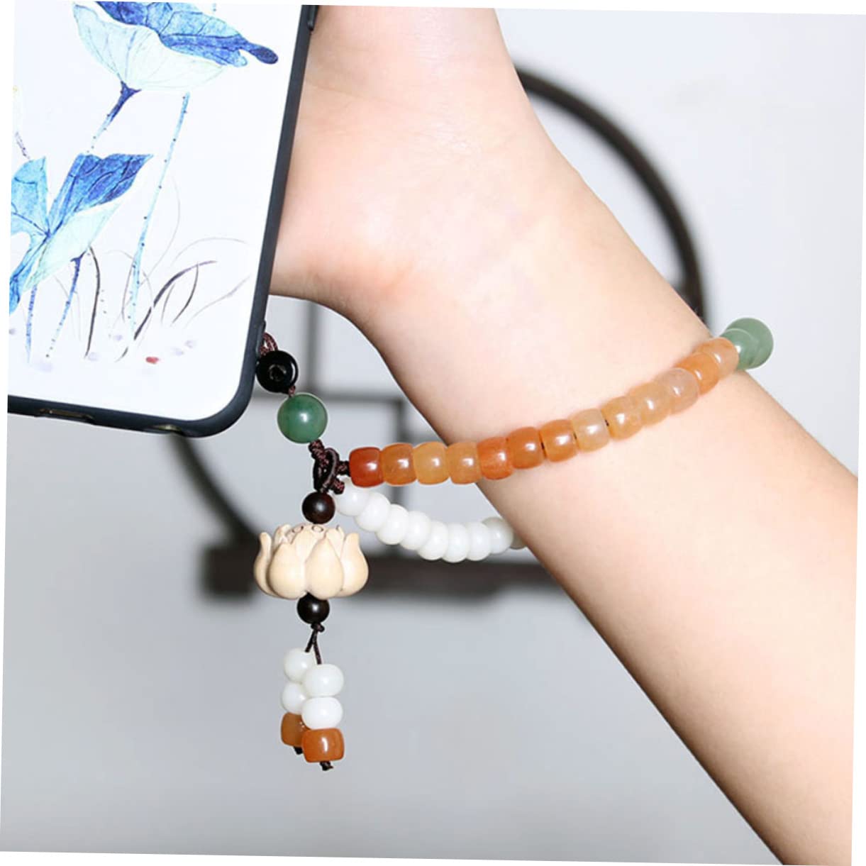Artibetter 3pezzi Cinturino Per Smartphone Dorata Design Cinese Laccetto Breve Per Cellulari Leggero e Sicuro Accessorio Elegante Per Evitare La Perdita Del Telefono
