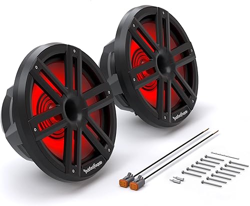 Miniatura 6 de Rockford Fosgate M2-10HB Color Optix Multicolor LED Iluminado 10" Altavoces coaxiales de grado marino con altavoz de agudos de bocina - Negro (par)