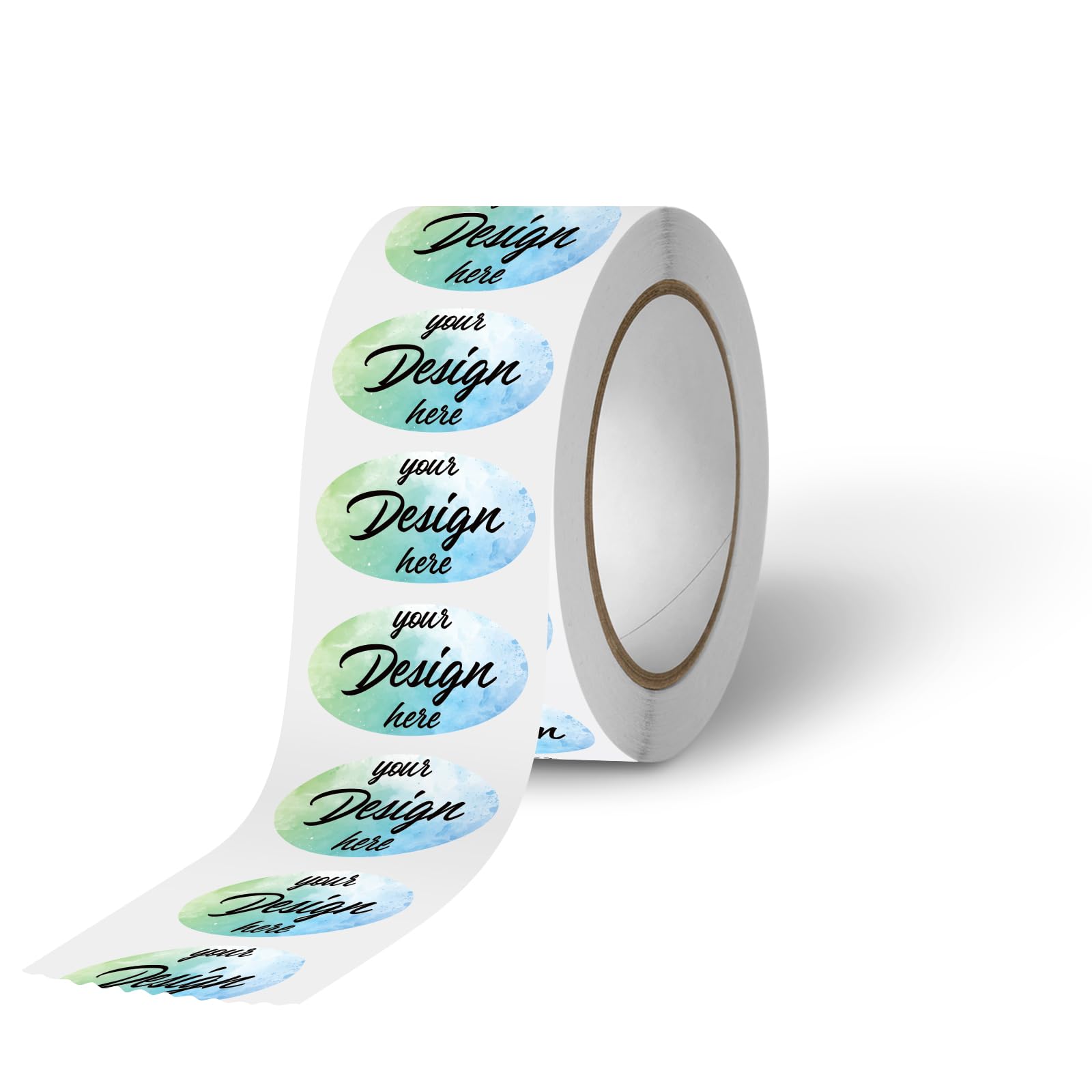 AWUSA Custom Stickers Roll - Personalized Labels with Business Logo, 100 Labels per Roll (Oval, 3"x2")