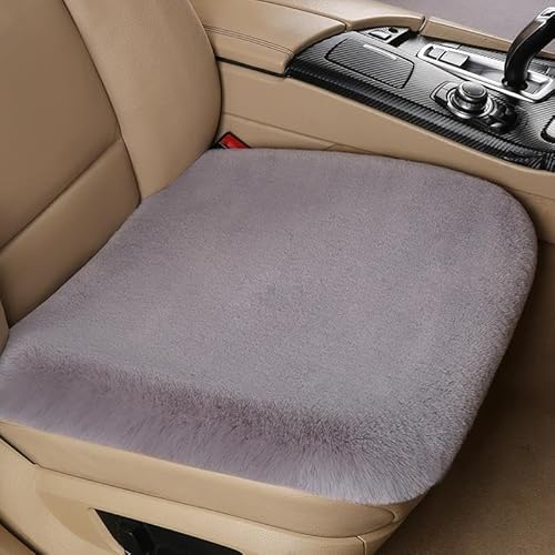 benbfa 3 Pcs Set Plush Car Seat Cushion for Opel Astra K Astra-H Sri Astra J 2000-2024, Seat Cushions with Plum Blossom Buckle, Non Slip Front and Back Seat Cushion,Light Gray