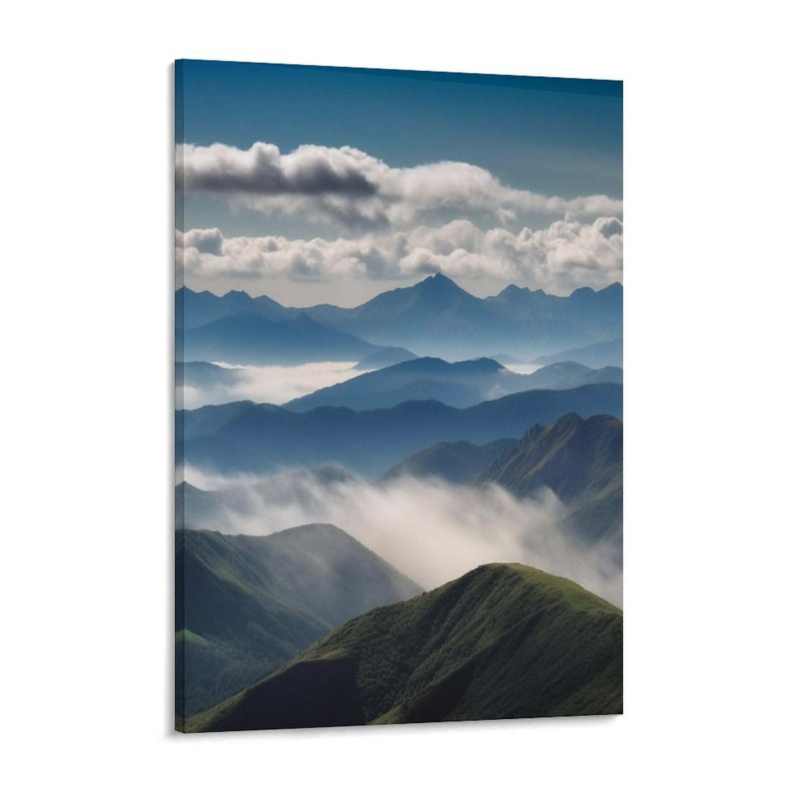 Landscape With Mountains And Clouds Canvas Wall Art for Bedroom 18x24inch Canvas Prints Artwork for Walls Modern Picture Artwork Painting for Living Room Aesthetic Wall Paintings for Bathroom