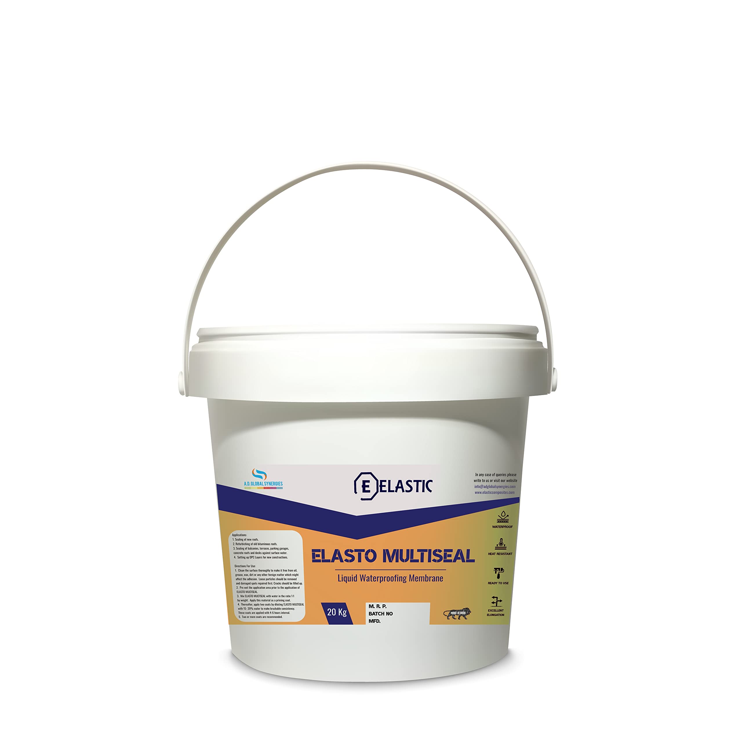 ELASTO Multiseal - Waterproofing Black Liquid Membrane for Terrace Balcony/Roofs Flooring Elastomeric Coating with High Elongation (20) (B09TB5VXPQ) Amazon Price History, Amazon Price Tracker