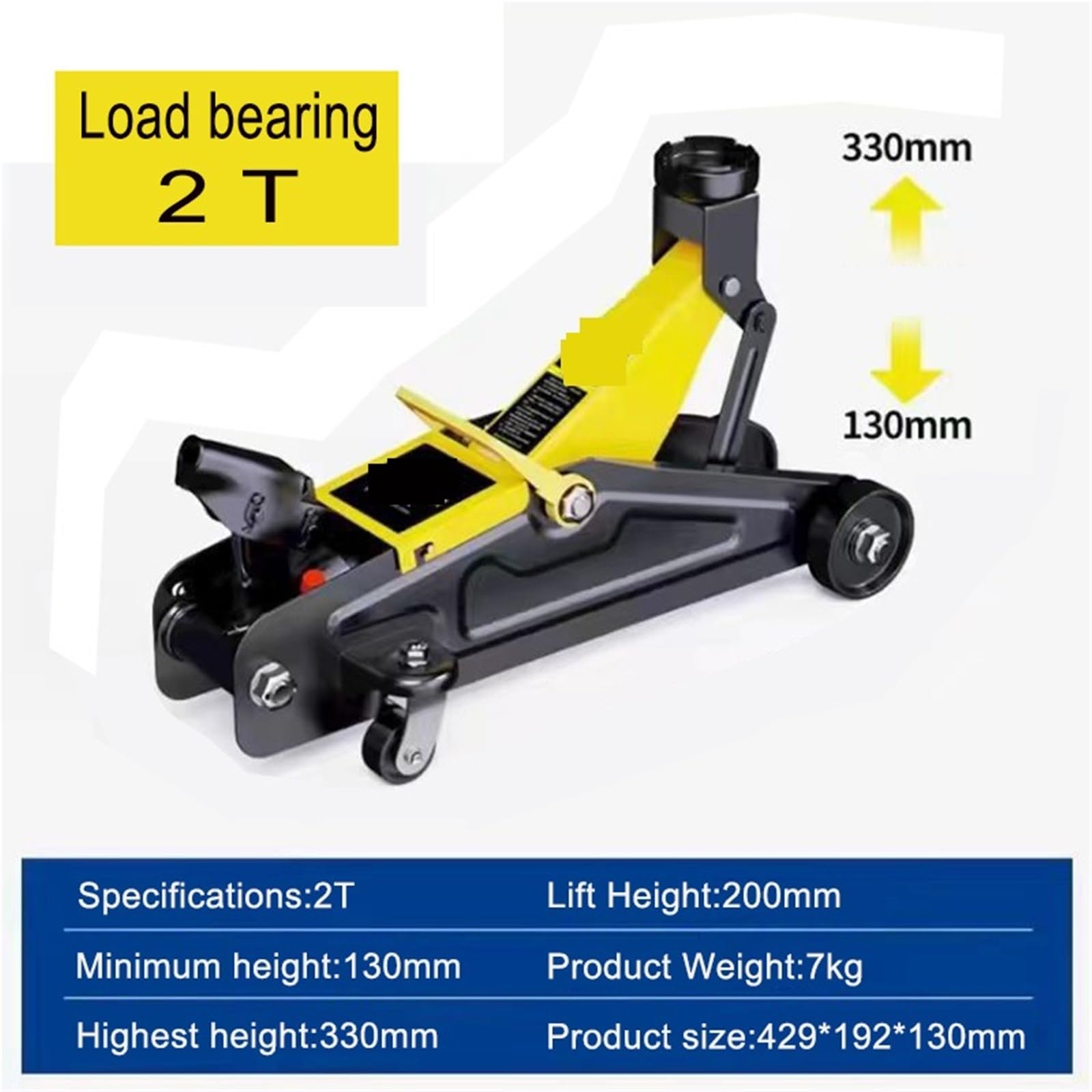 Siłownik Hydrauliczny Podnośnik hydrauliczny 2T/3T pneumatyczny o niskim profilu podłogowy dużej wytrzymałości ze stali wyścigowej z pompą podnoszącą jednotłokową(2 Tons)
