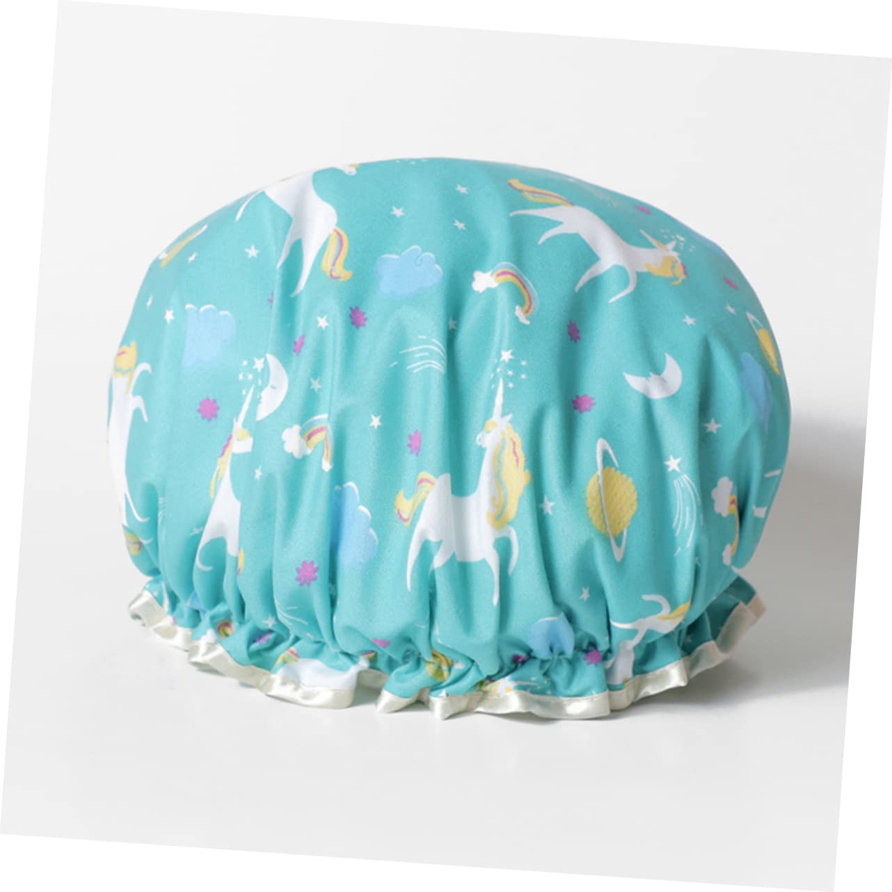 Healeved 12piezas Gorros De Impermeables Para Mujeres De Diseño De Flamenco Rosa y Pegasus Azul Accesorios De Baño Duraderos y Elásticos Para Spa y Viajes