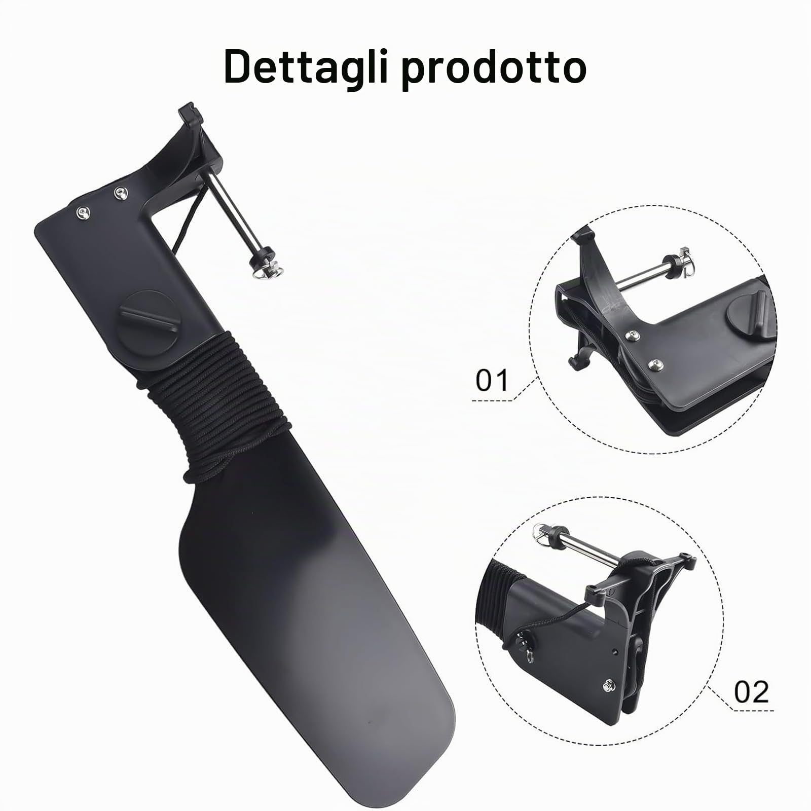 Kit timone per kayak, sistema di controllo della direzione del timone per canoa, kayak, sistema di sterzo, sistema di sterzo per kayak, barche da pesca, moto d'acqua