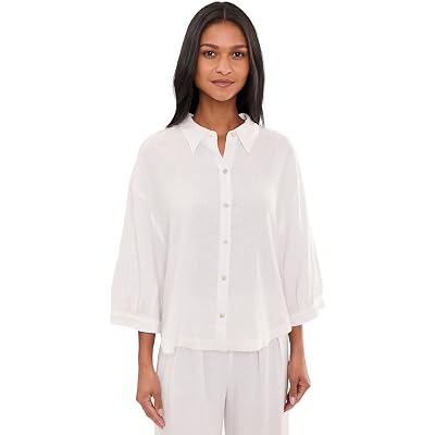 Eberjey Linen Blend Relaxed Sleeve Top