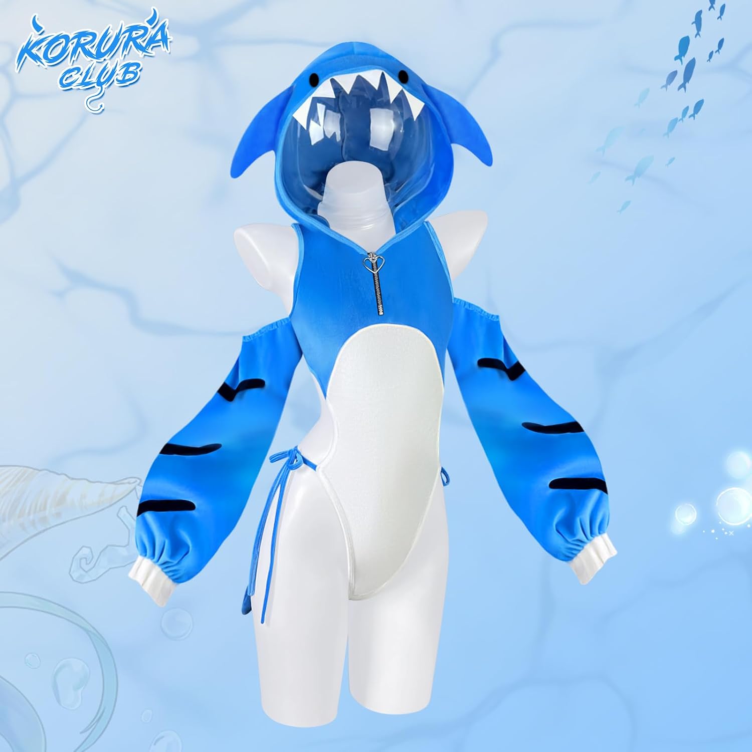 KORURACLUB Animal Costume Cosplay Lingerie Shark Costume | women's exotic costumes Shark Bodysuit Women Animal Costumes Kawaii lingerie Animal style lingerie Shark Onesie Cute
