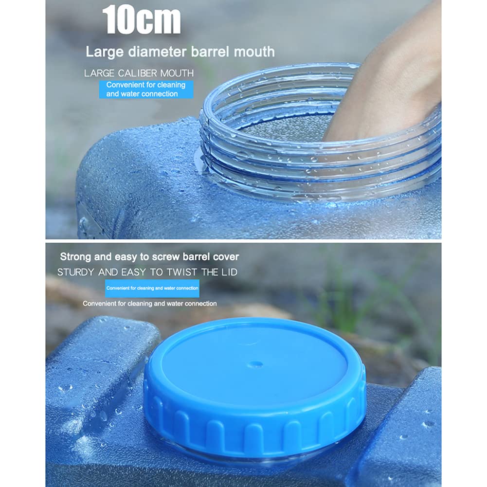 Starnearby Bidón de agua de 5 L ~ 22 L, con grifo, depósito de agua, portátil, depósito de agua, bidón de agua potable, sin BPA, para exterior, camping, almacenamiento de bebida (22 L)