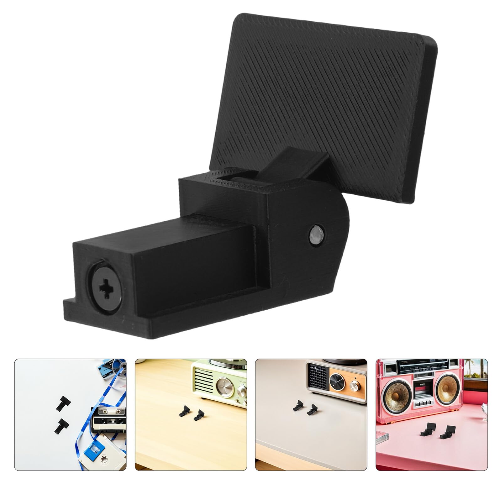 VILLCASE Cerniere Antipolvere Trasparenti per Giradischi 2 Pezzi, Supporto Angolare Stabile in Plastica Resistente, Accessori per Riparazione e Fissaggio Coperchio Vinile, Funzionamento