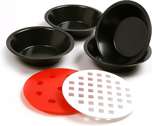 Norpro Juego de 4 moldes para tartas antiadherentes con cortadores para tartas, juego de 2 duraderos