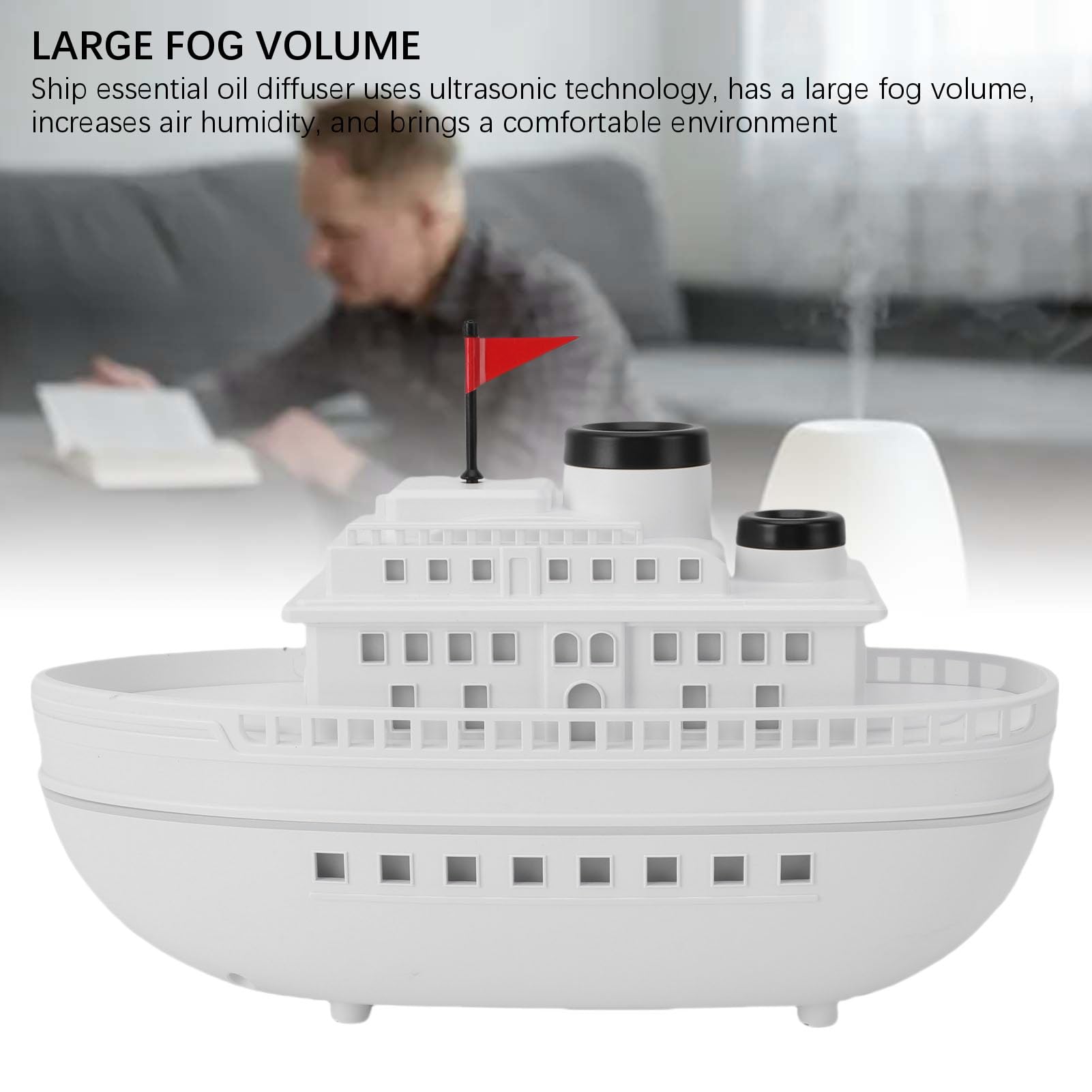 Diffusore di Oli Essenziali per 300ML Umidificatore per Aromaterapia con Volume di Nebbia Grande per Uso Domestico in Ufficio Design retrò Elegante