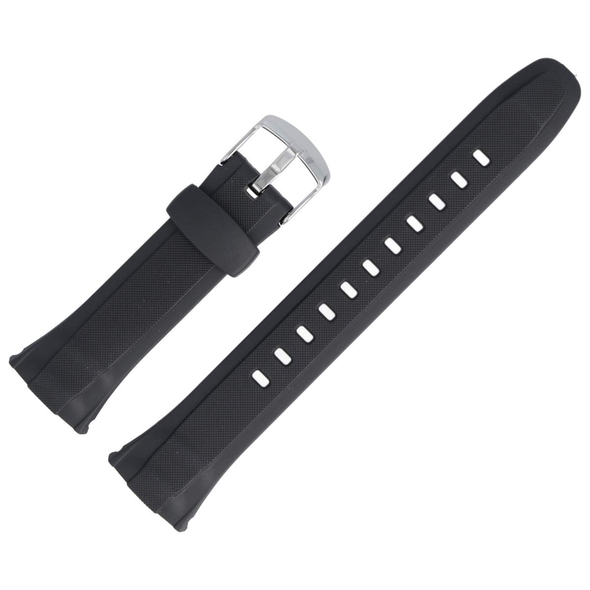Correa Casio WVA-470 recambio de plástico negro 24mm para pulsera de reloj 6